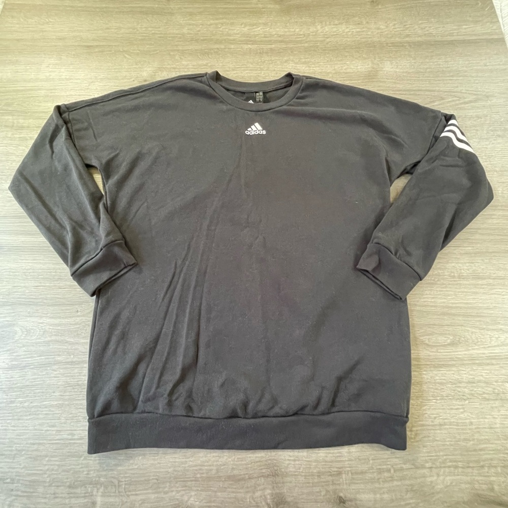ADIDAS Black Crew Neck Big Adidas on back - M